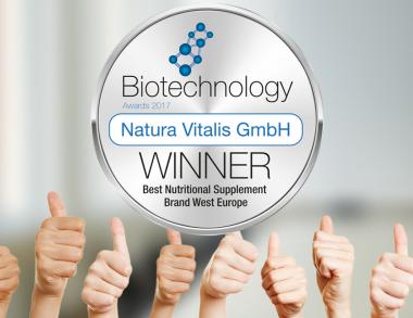 Natura Vitalis als bester Nahrungsmittelergänzungs-hersteller in West Europa ausgezeichnet